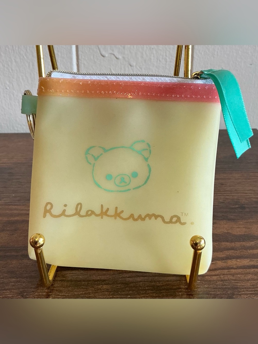 San-X Rilakkuma Glitter Bubble Translucent Vinyl Zipper Pouch Coin Purse